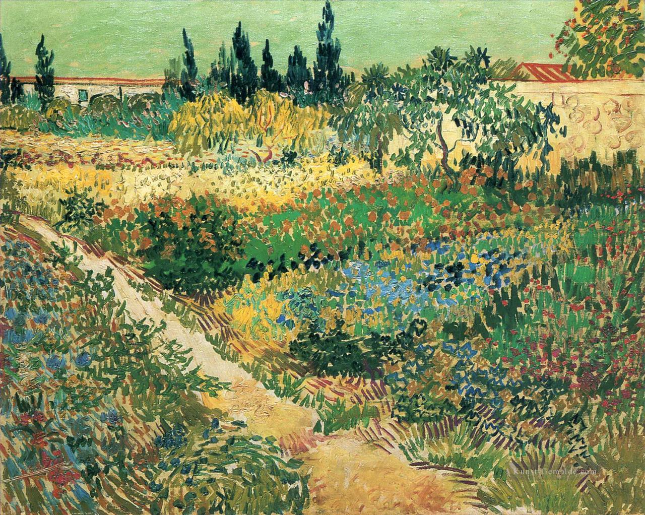 Garten mit Blumen Vincent van Gogh Ölgemälde